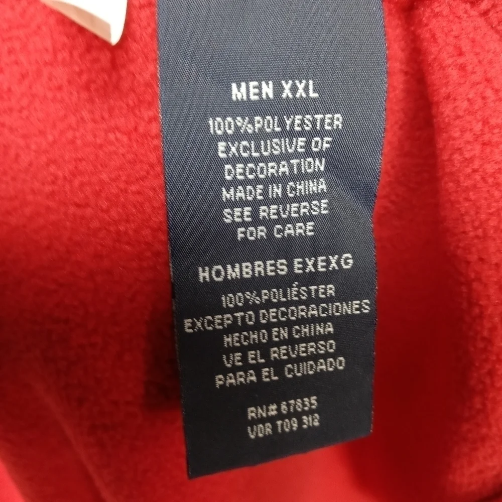 NAUTICA men's heavy red fleece half zip pullover sweater sz XXL. Pit-p 26